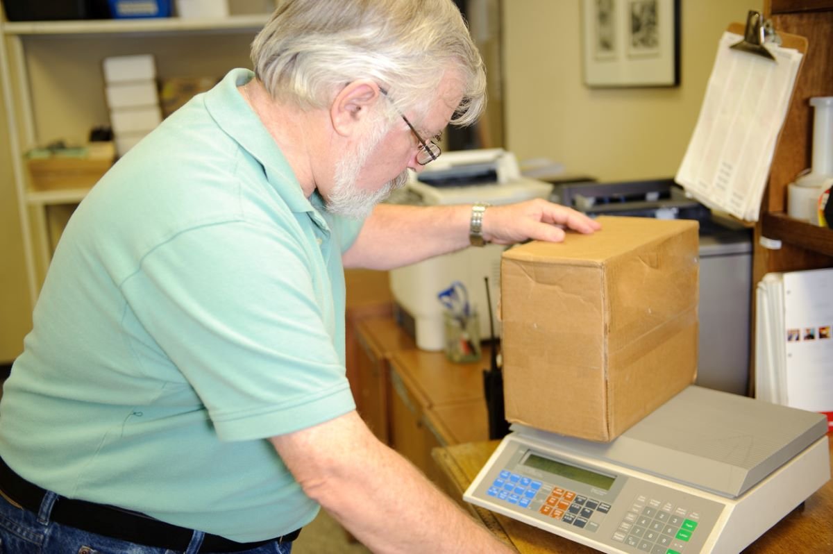 weighing a parcel